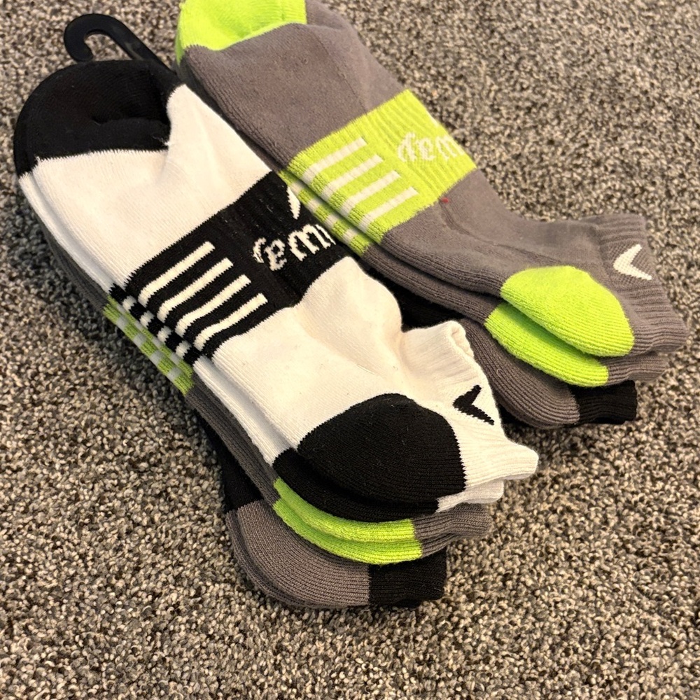 Men's Athletic Socks - Black, White, Gray, and Green